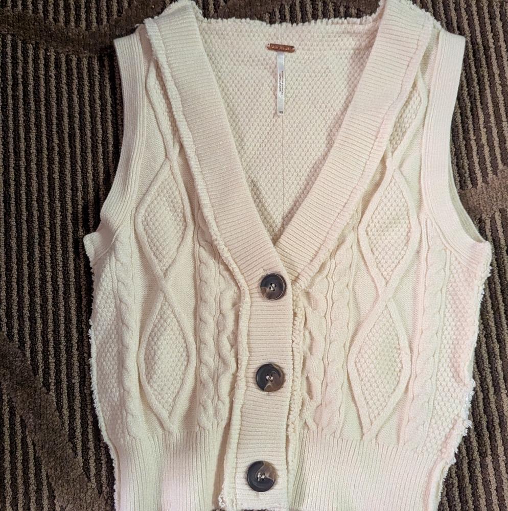 Free People Denson cable knit vest